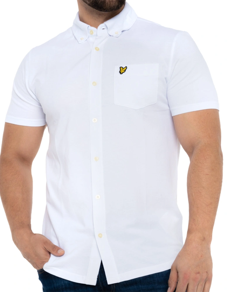 Lyle & Scott Mens Short Sleeve Pique Shirt (White)