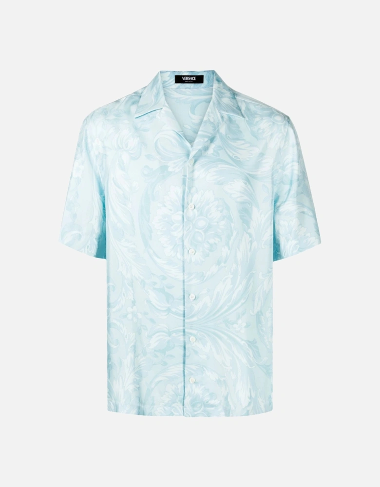 Barocco Silk Twill Shirt Blue