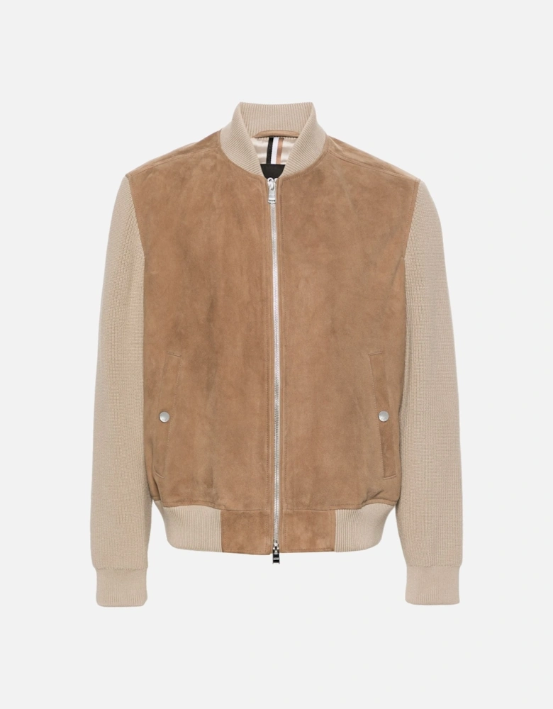 Mersey Leather Jacket Beige