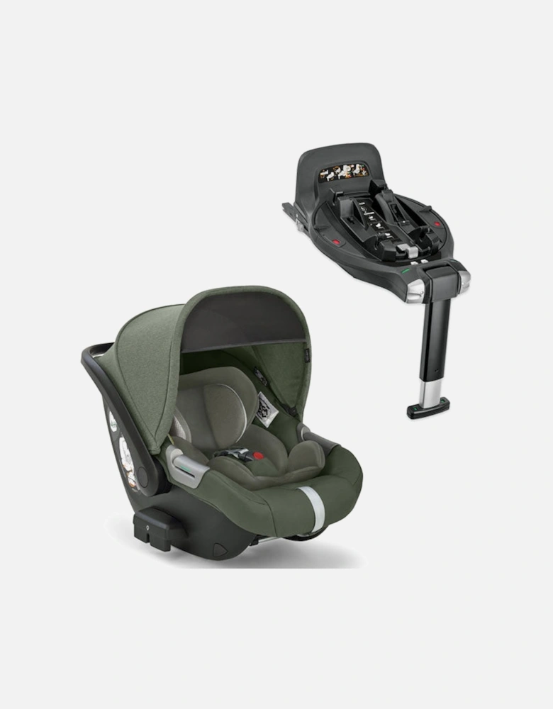 Electa System Tribeca Green with Darwin Infant car seat and 360° i-Size base