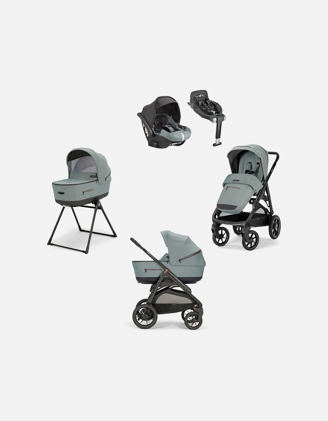 Aptica XT System Igloo Grey, Darwin Infant Recline car seat, 360° i-Size base, Black chassis, 6 of 5