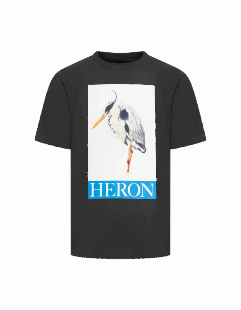 Bird Painted Print T-Shirt in Black