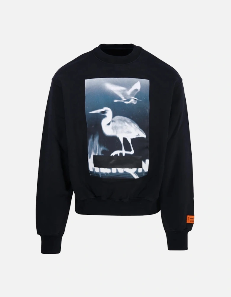 Censored Heron Crewneck Sweatshirt in Black