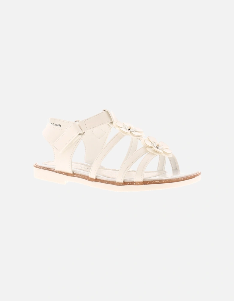 Girls Sandals Younger Strappy Pearly  white UK Size