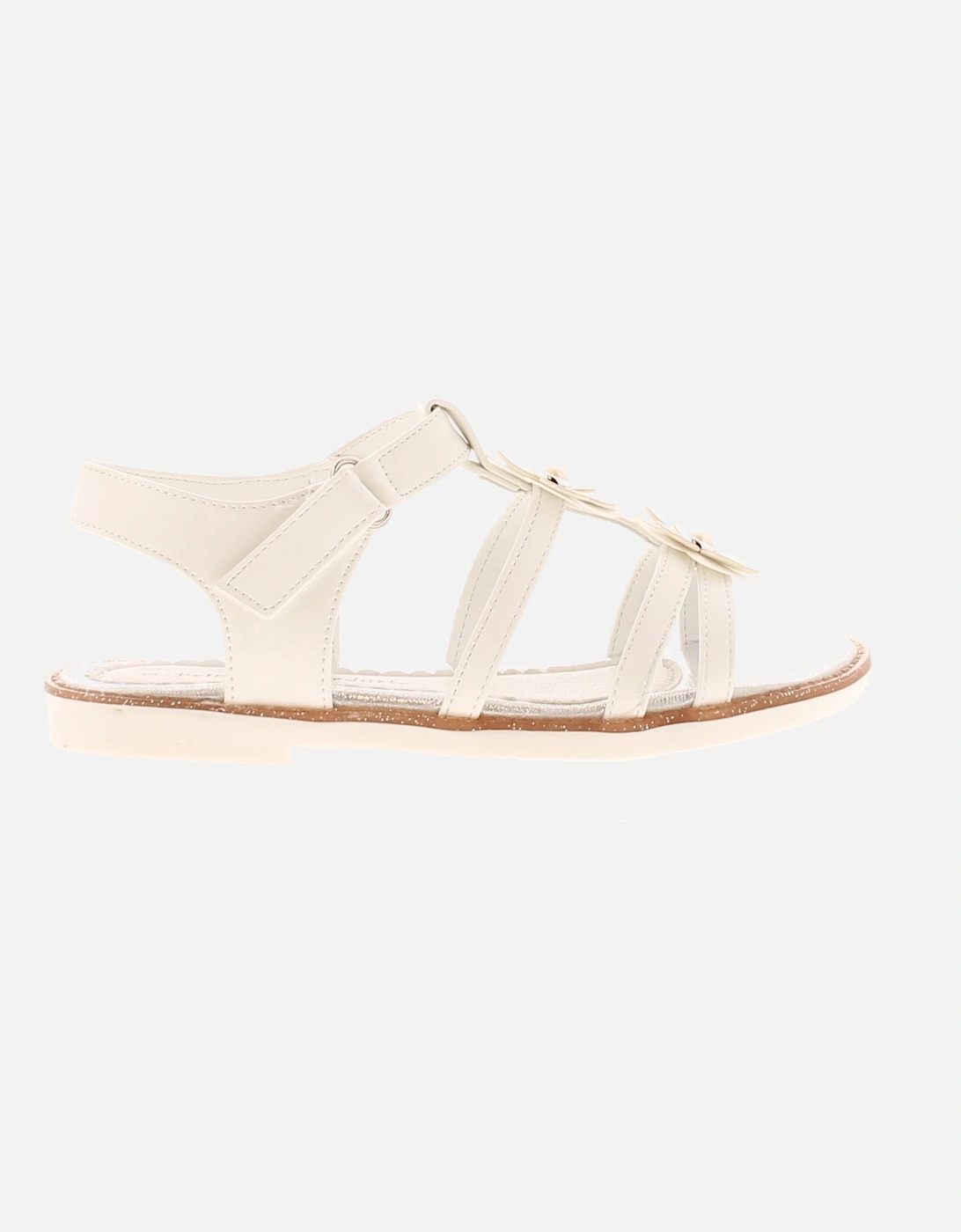 Girls Sandals Younger Strappy Pearly  white UK Size