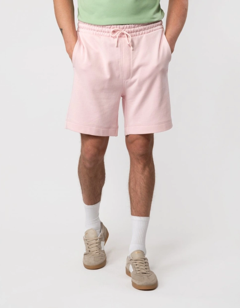 Orange Sewalk Mens Cotton-Terry Shorts with Logo Badge