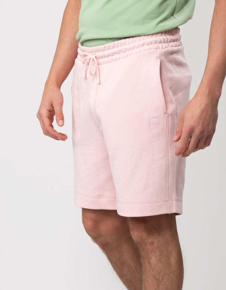 Orange Sewalk Mens Cotton-Terry Shorts with Logo Badge