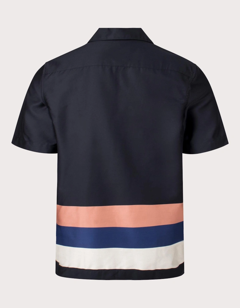 Bold Stripe Revere Collar Shirt