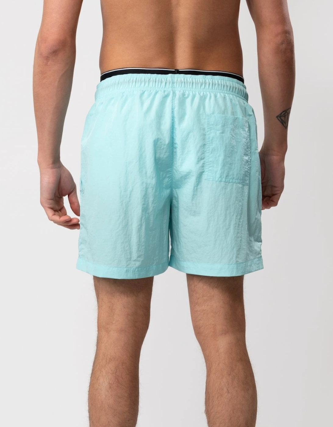 CKJ Monogram Nylon Mens Medium Double Waistband Swimshorts