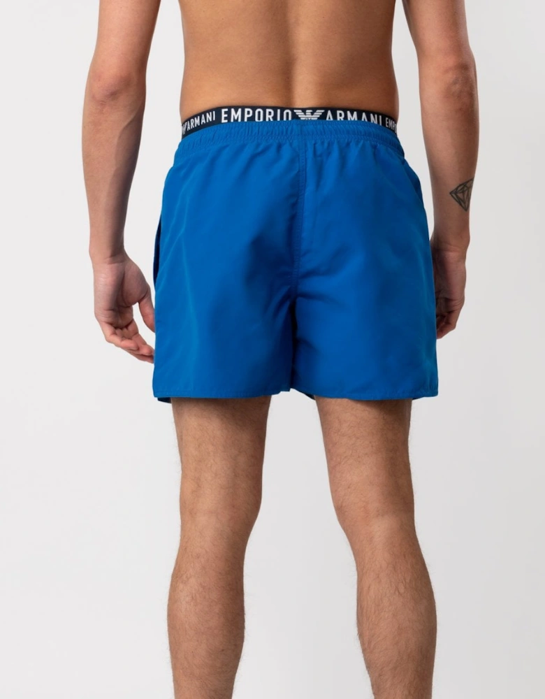 Mens Logo Waistband Woven Swim Shorts