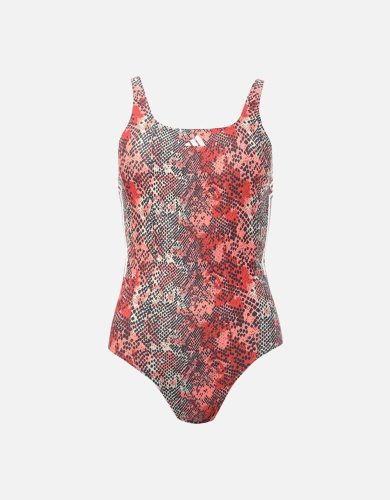Womens 3-Stripes Graphic Swimsuit