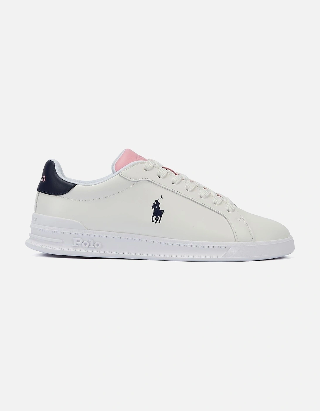 Heritage Court White/Pink Leather Trainers