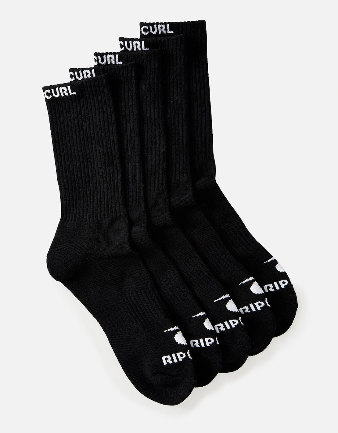 Rip Curl Kids Brand Fleece 5 Pack Crew Socks - Black, 2 of 1