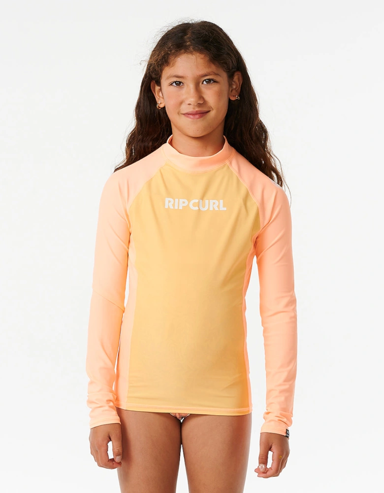 Rip Curl Kids Classic Surf UPF 50 Long sleeve Rash Vest - Orange