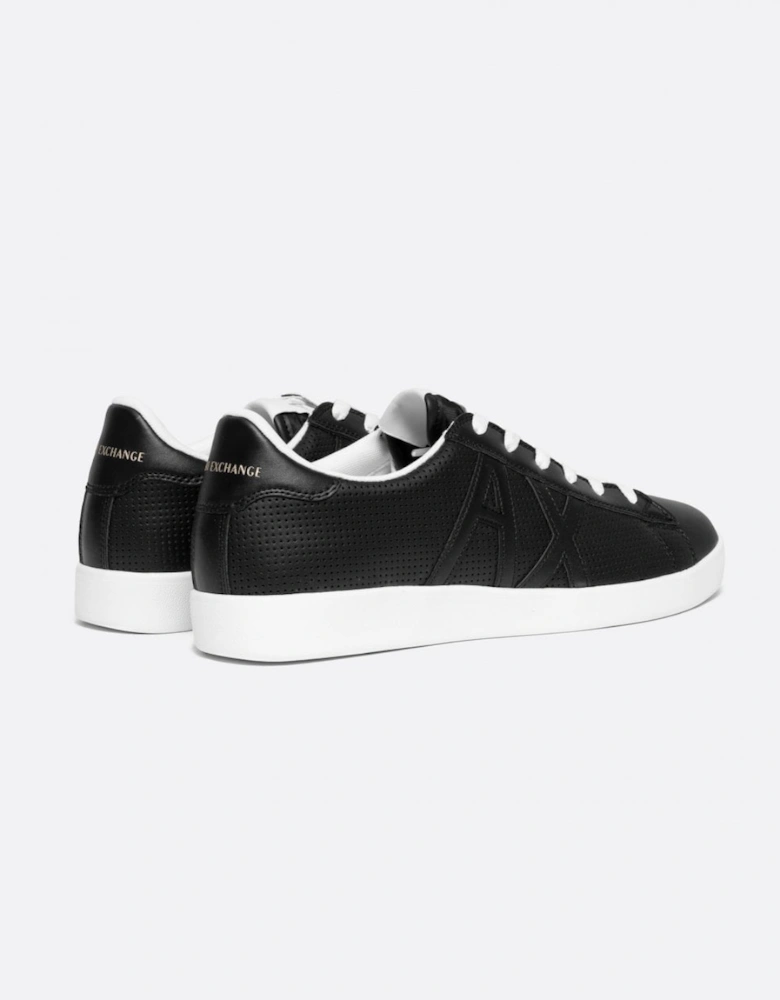 Mens Perforated Leather Sneakers with AX Logo