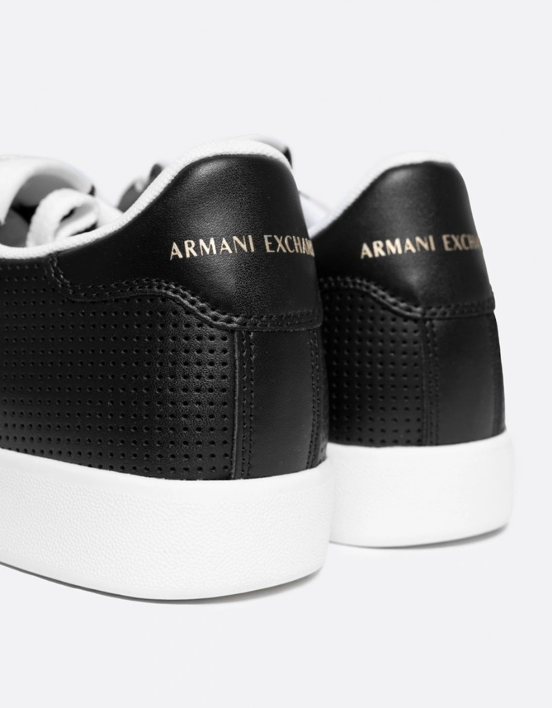 Mens Perforated Leather Sneakers with AX Logo
