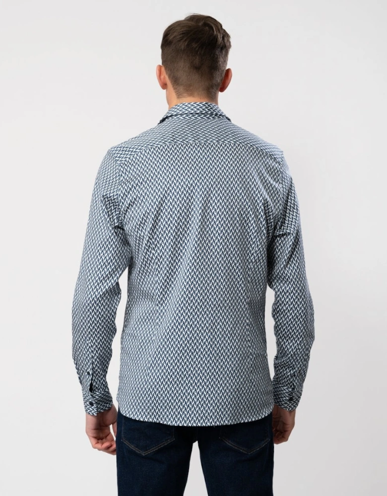 Laceby Mens Long Sleeve Geometric Print Shirt