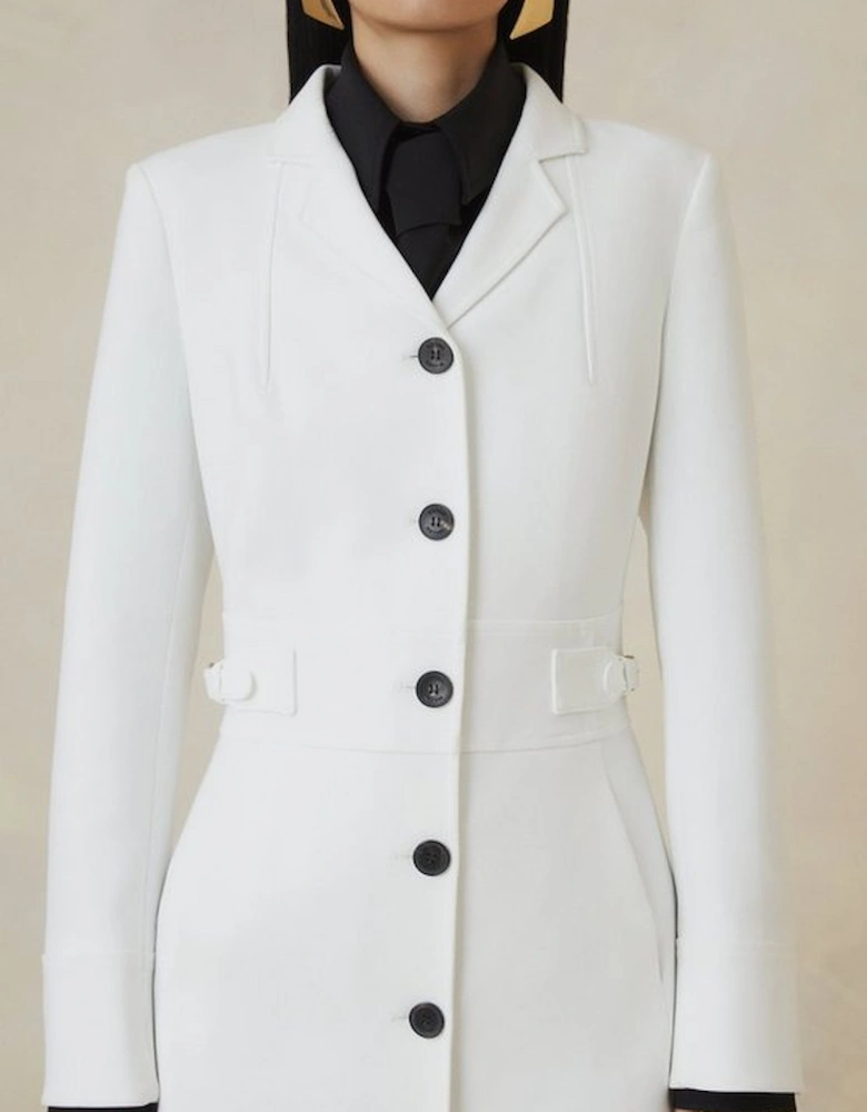 The Founder Compact Stretch Tab Waist Tailored Coat