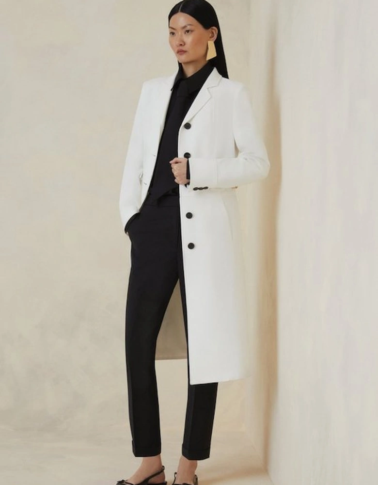 The Founder Compact Stretch Tab Waist Tailored Coat