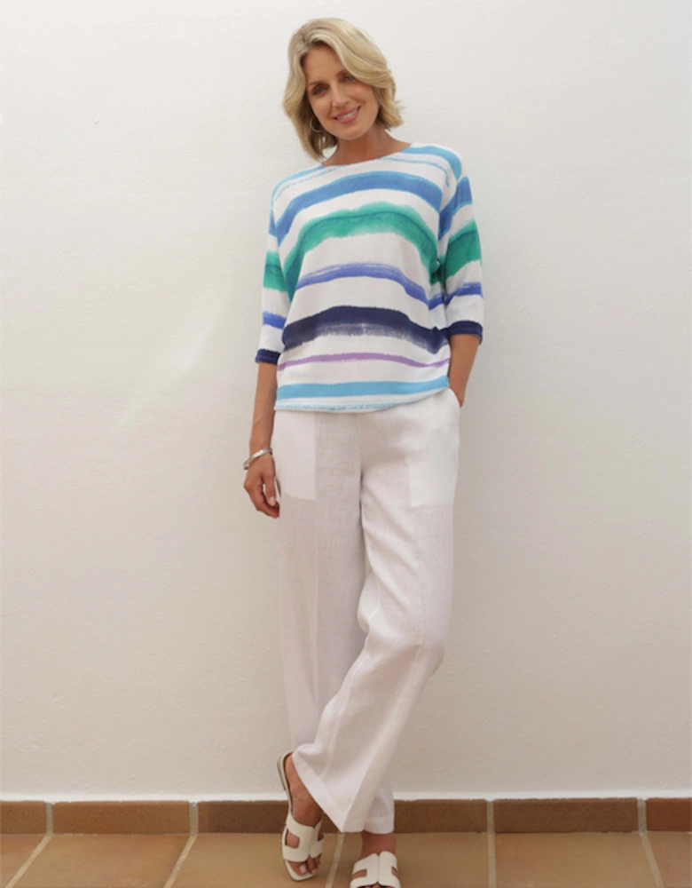 Barry Cleaver Linen Trousers White