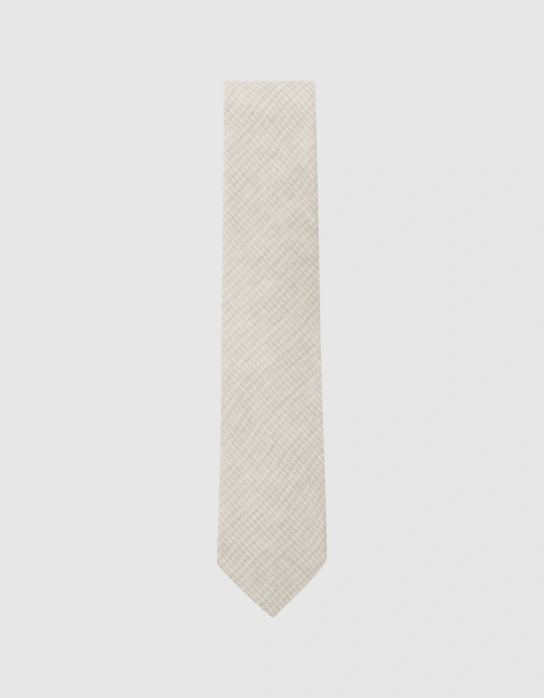 Linen Puppytooth Tie