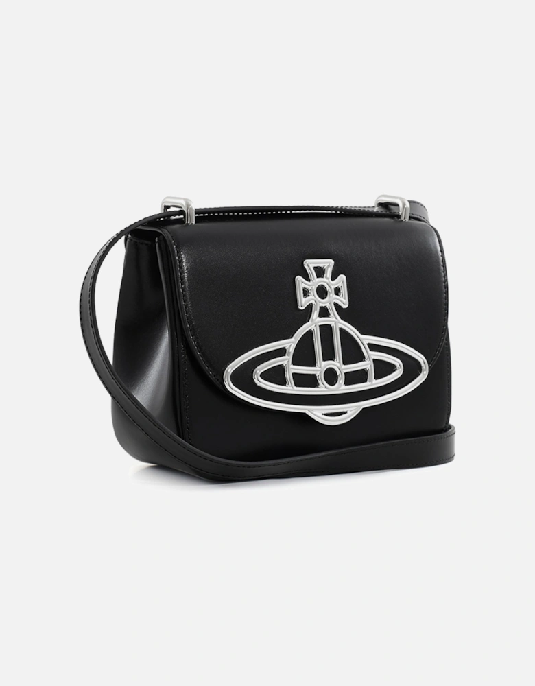 Linda Orb Logo Black Crossbody Bag