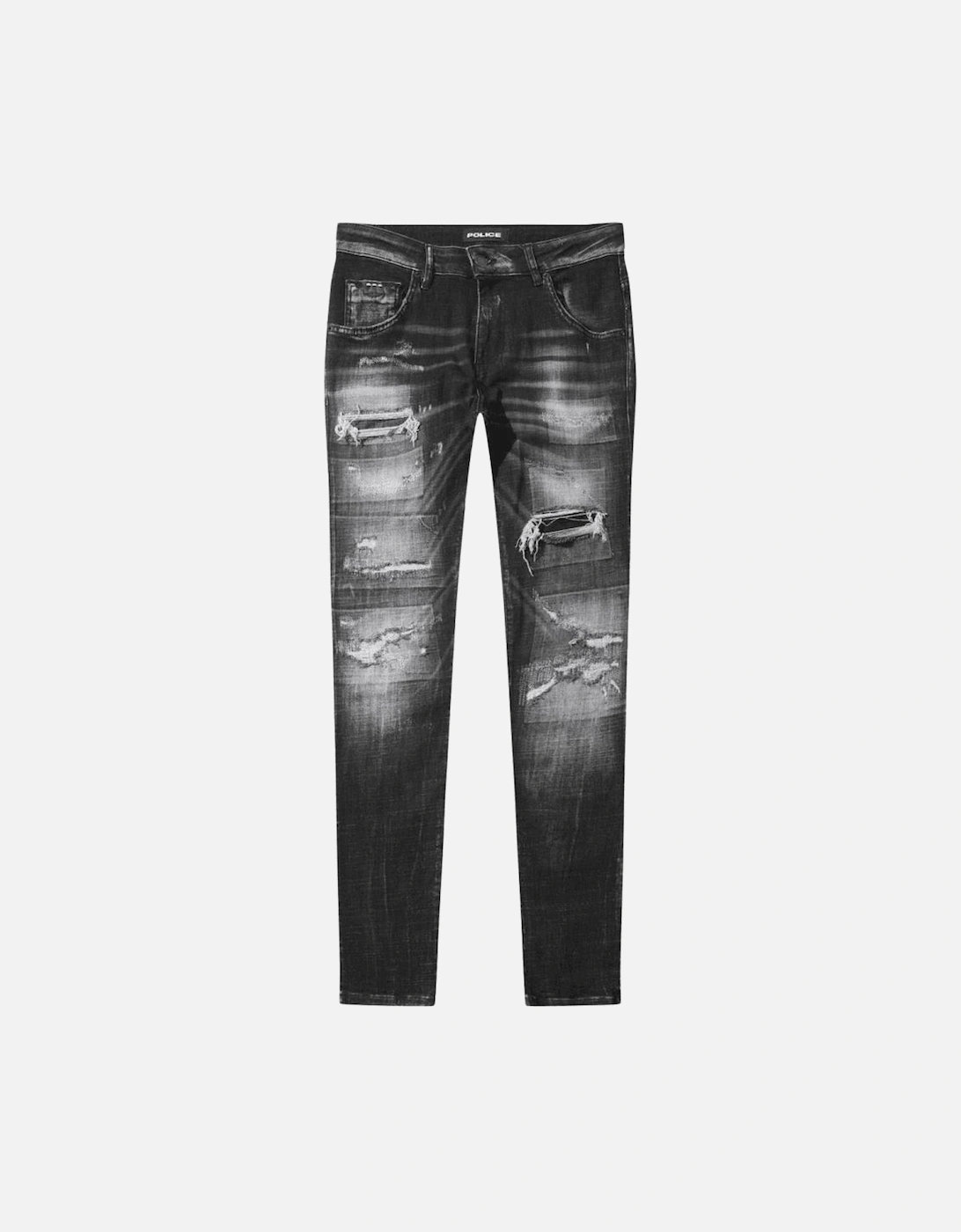 LAT 976 Slim Fit Black Ripped Wash Jeans, 5 of 4