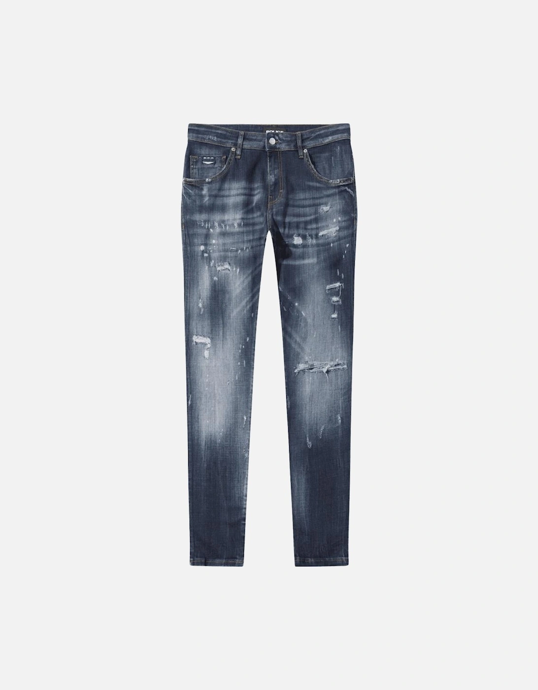 LAT 977 Slim Fit Dark Blue Ripped Wash Jeans, 5 of 4