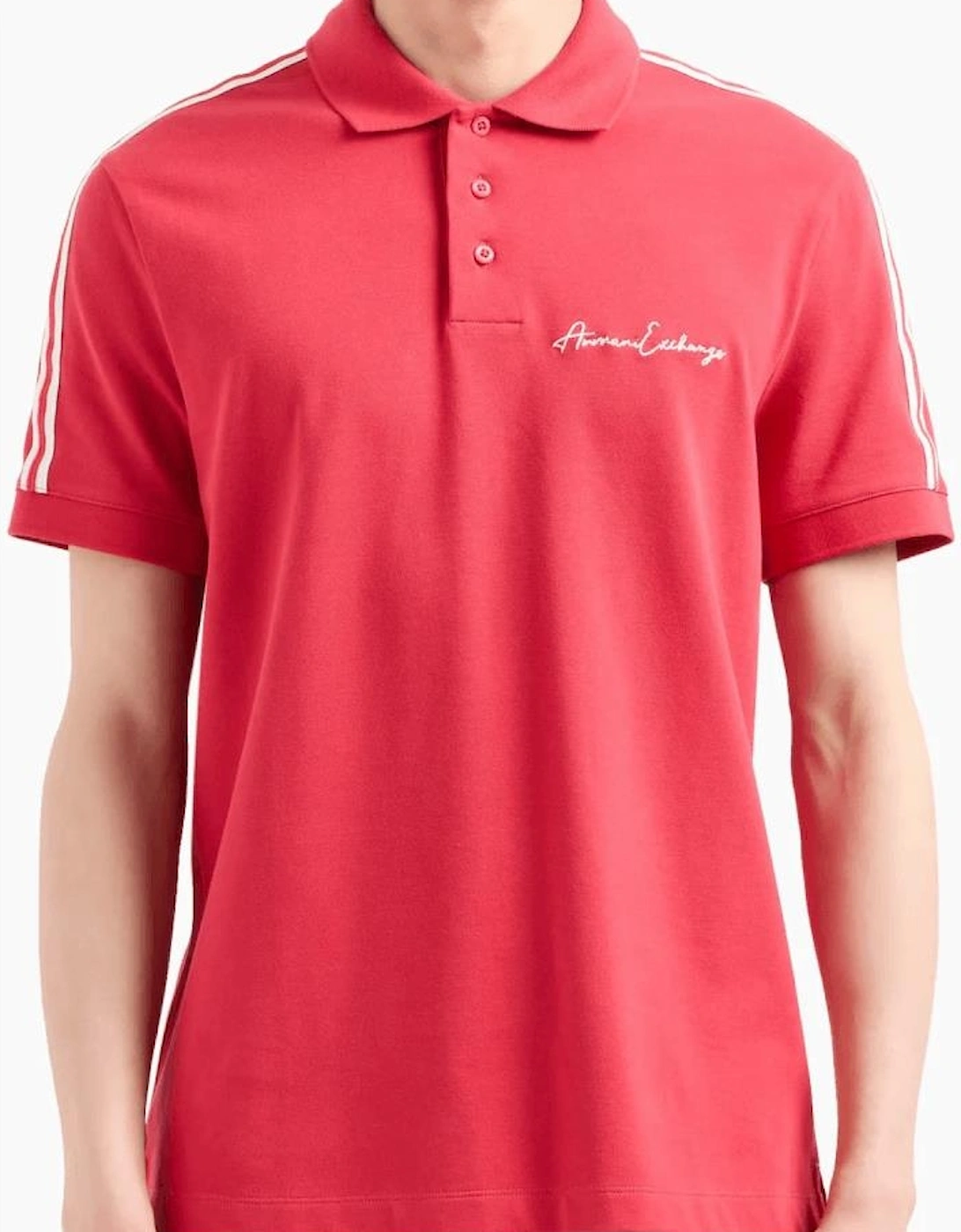 Cotton Signature Logo Red Polo Shirt