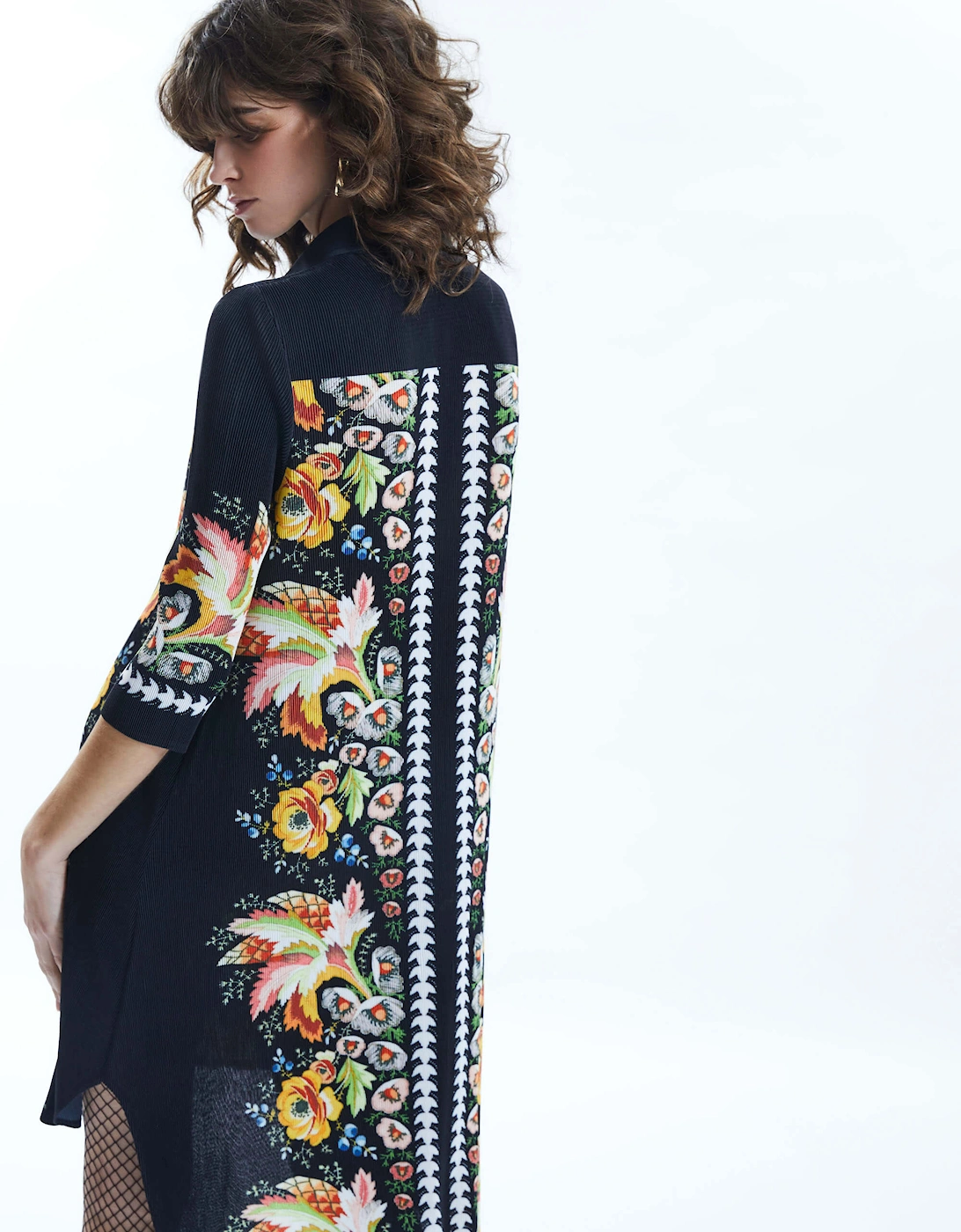 Long Pleated Shirt Dress