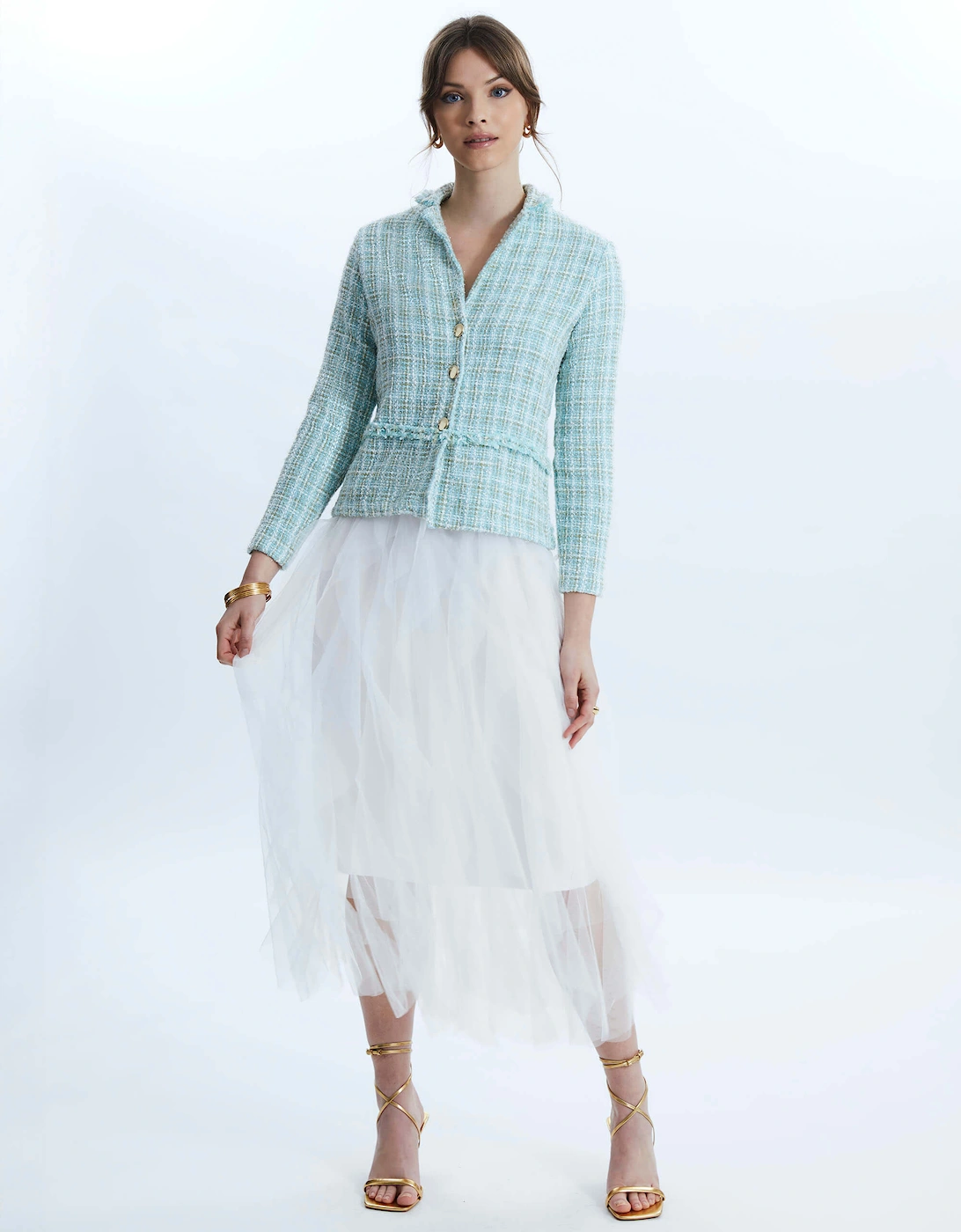 James Lakeland Women's Organza Ruffled Skirt White - Size: 12/32in