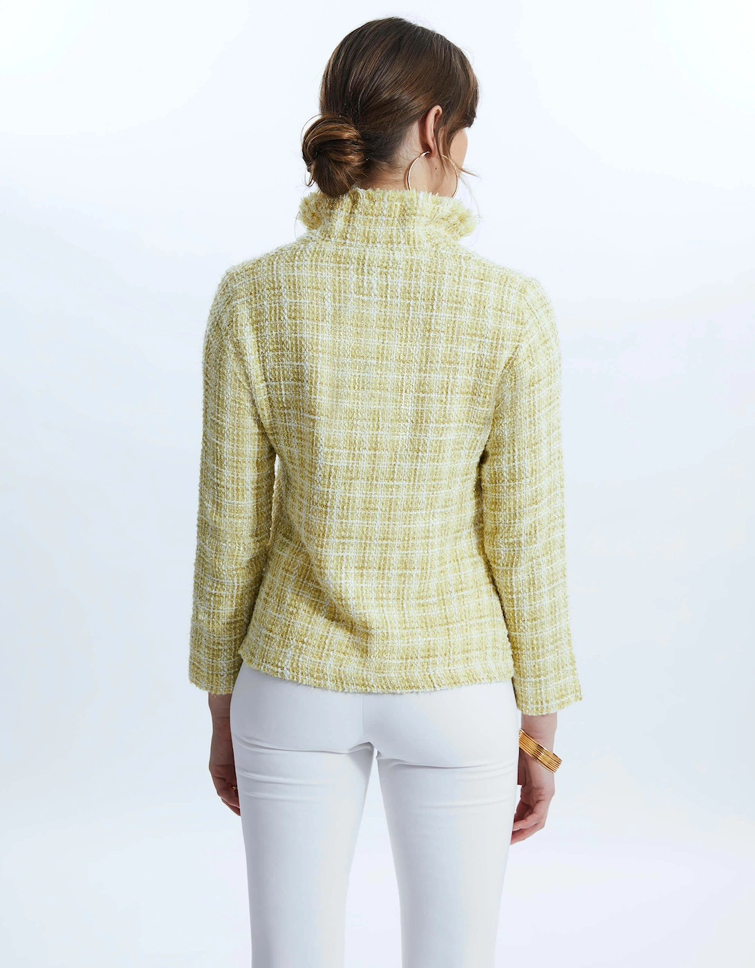 Tiered Tweed Jacket Yellow