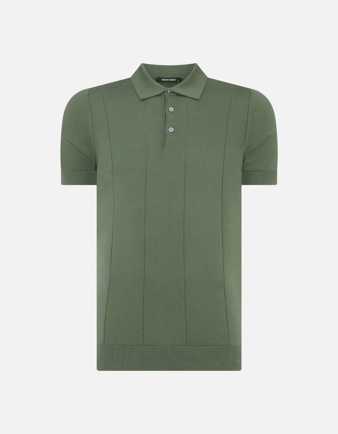 Ribbed Knitted Polo Shirt 36 Green, 3 of 2