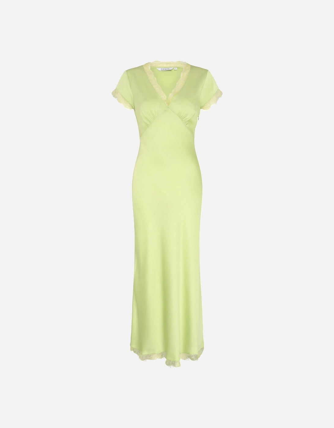 Woolf Sleeved Slip Dress in Green