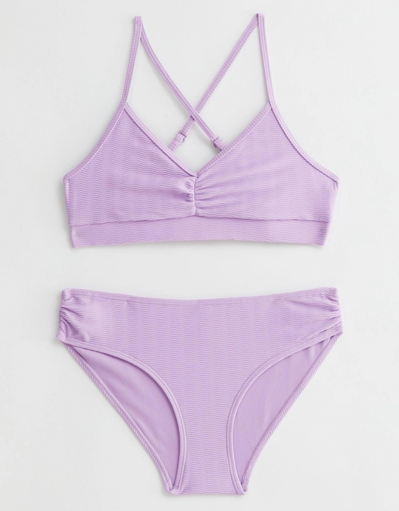 Girls Lilac Textured Bikini Set