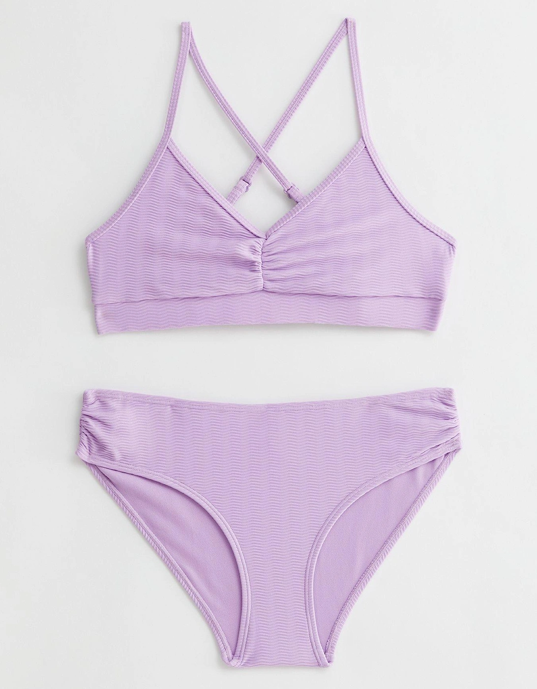 Girls Lilac Textured Bikini Set, 2 of 1