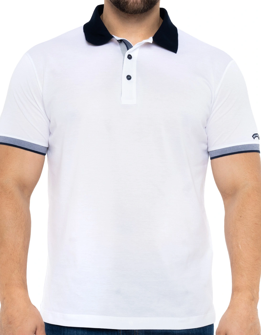 Mens Contrast Collar Polo Shirt (White), 8 of 7