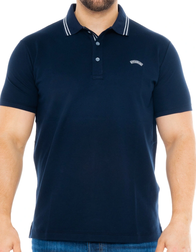 Mens Reflex Tipped Collar Polo Shirt (Navy)