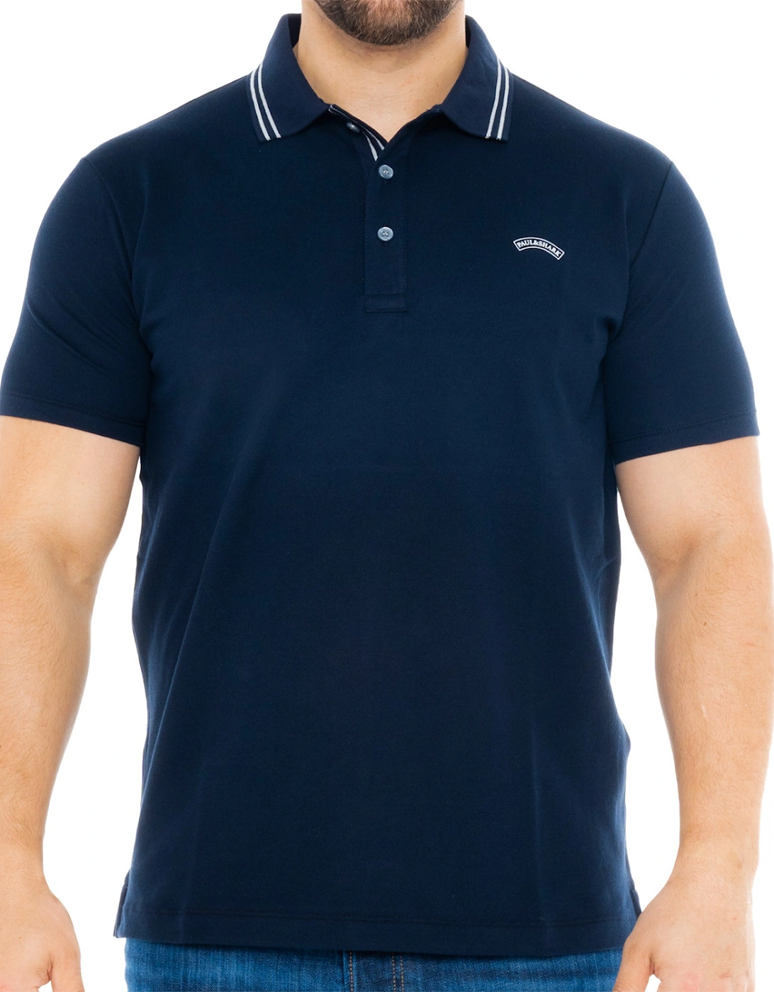 Mens Reflex Tipped Collar Polo Shirt (Navy), 8 of 7