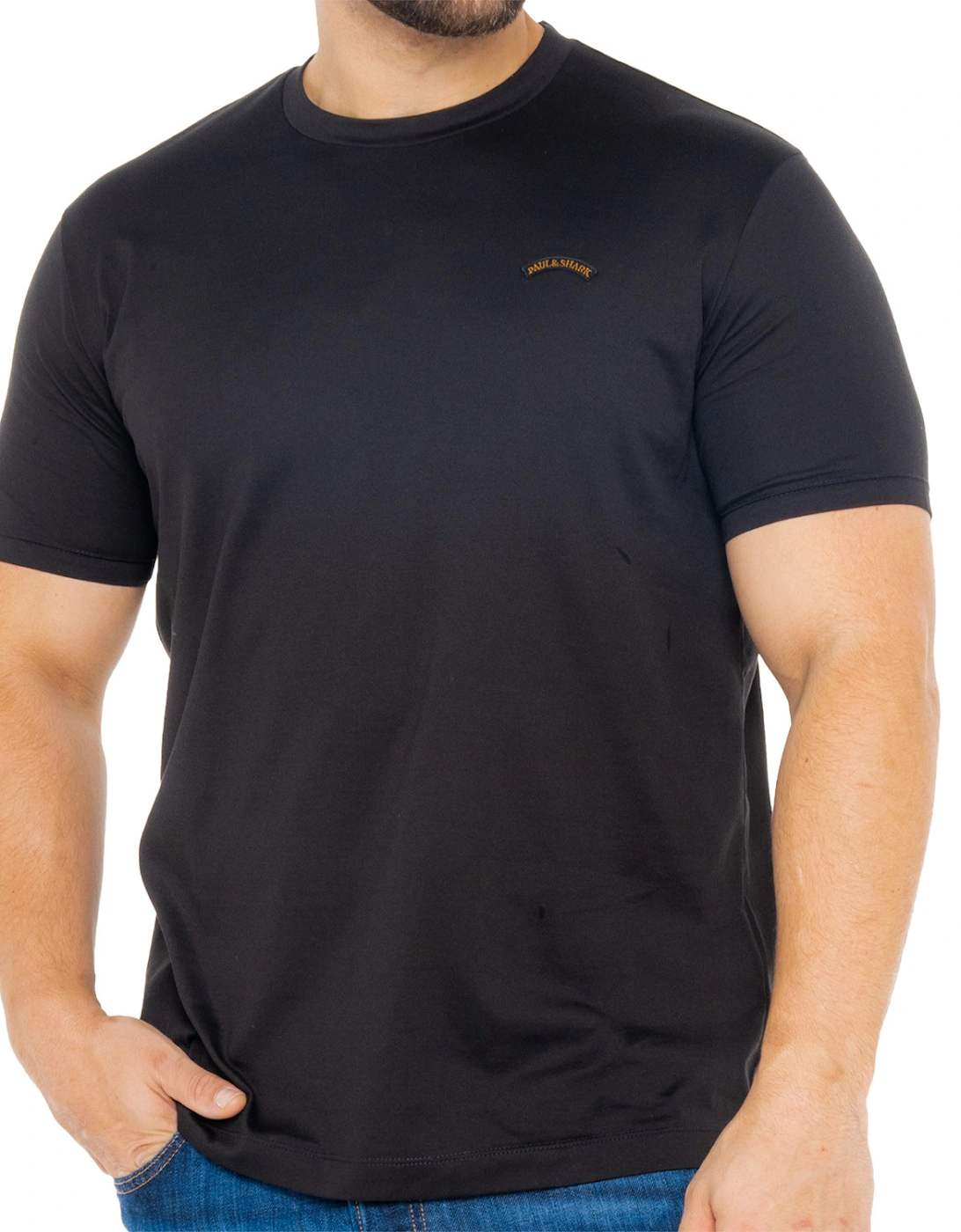 Mens Small Emb Badge T-Shirt (Black)