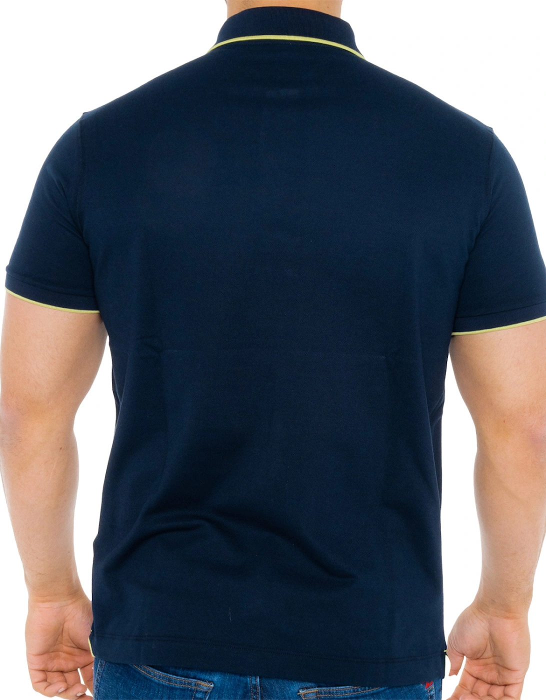 Mens Tipped Collar Polo Shirt (Navy)