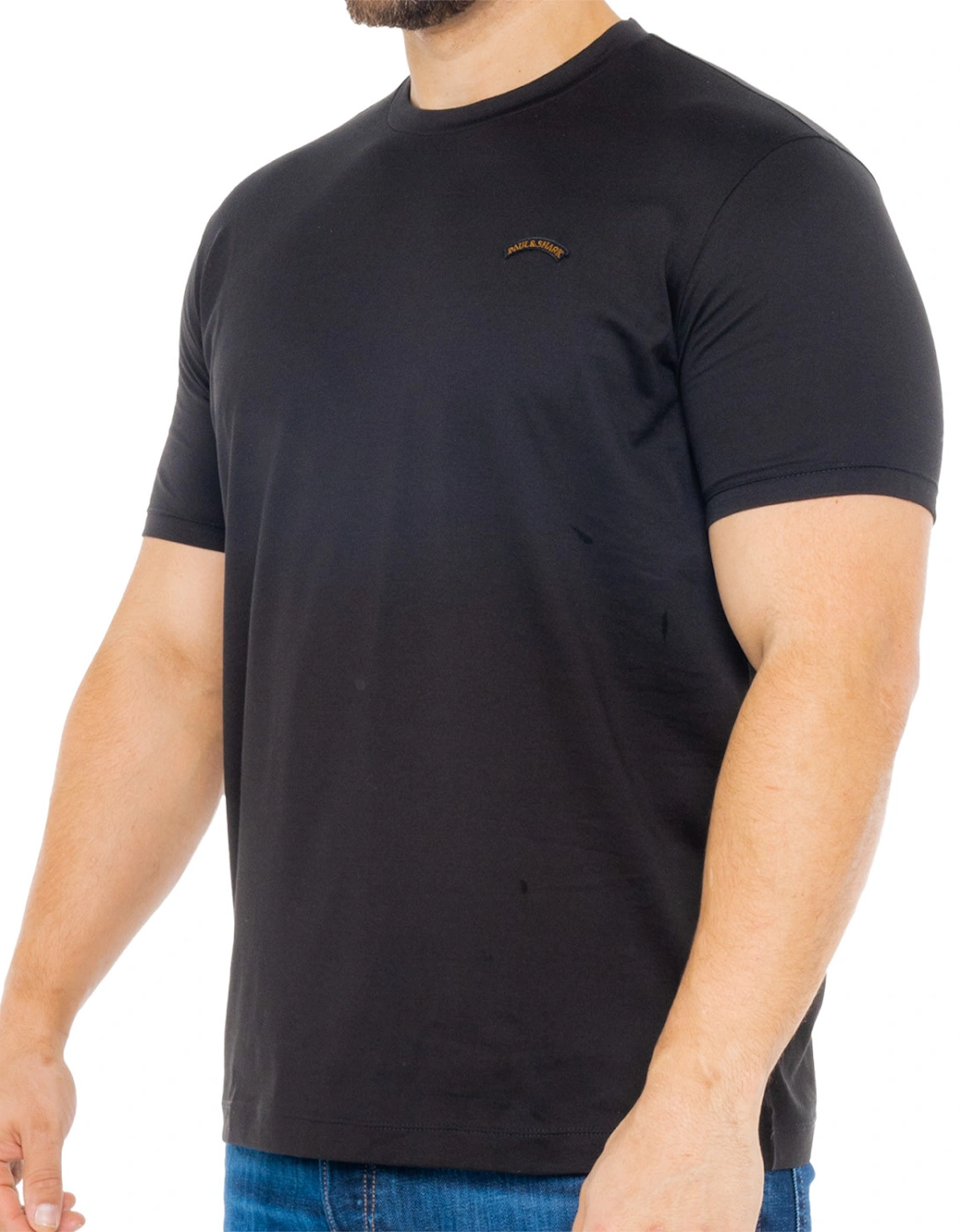 Mens Small Emb Badge T-Shirt (Black)