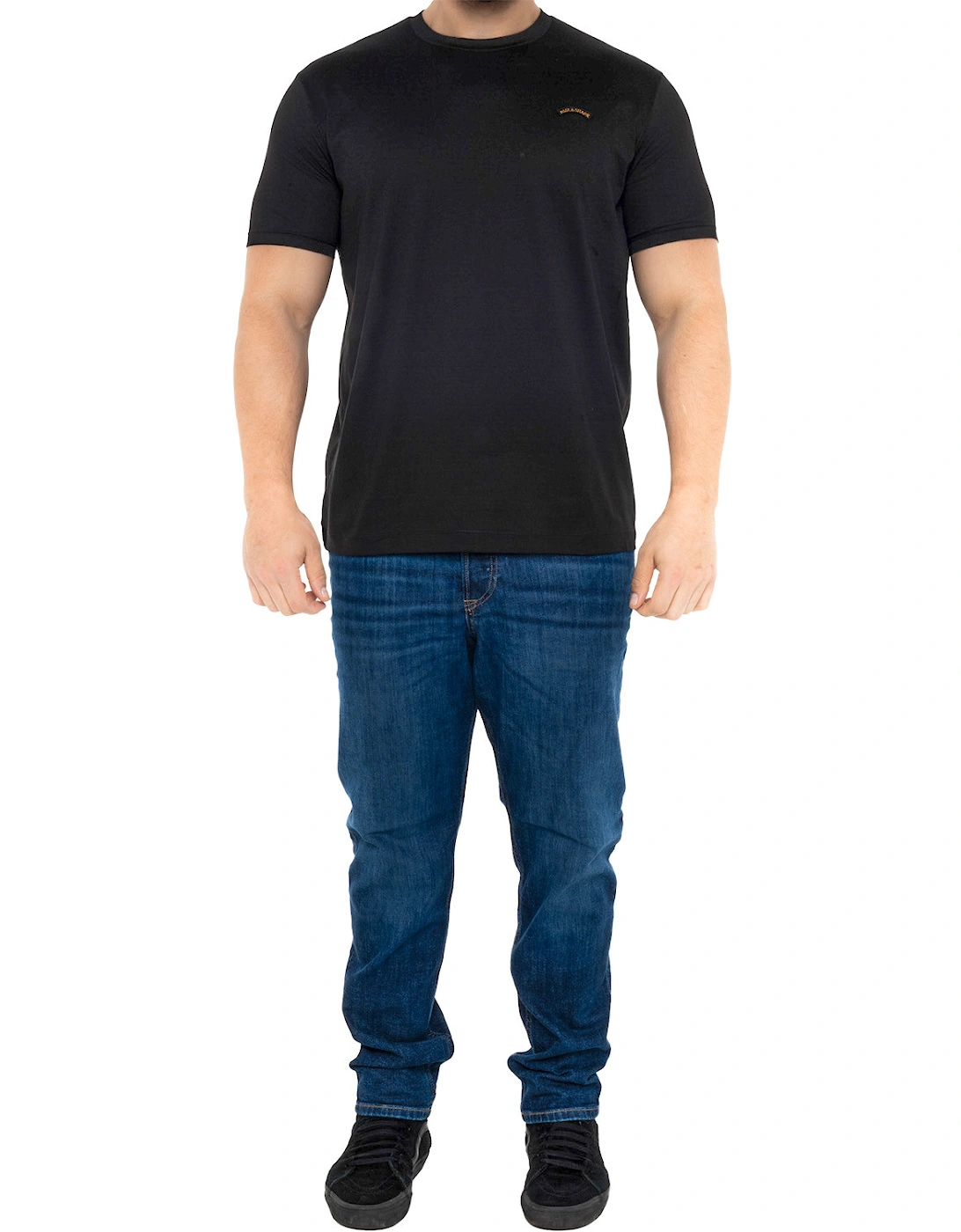 Mens Small Emb Badge T-Shirt (Black)