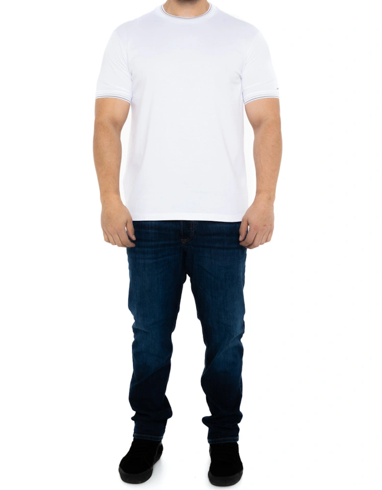 Mens Tipped Neck T-Shirt (White)