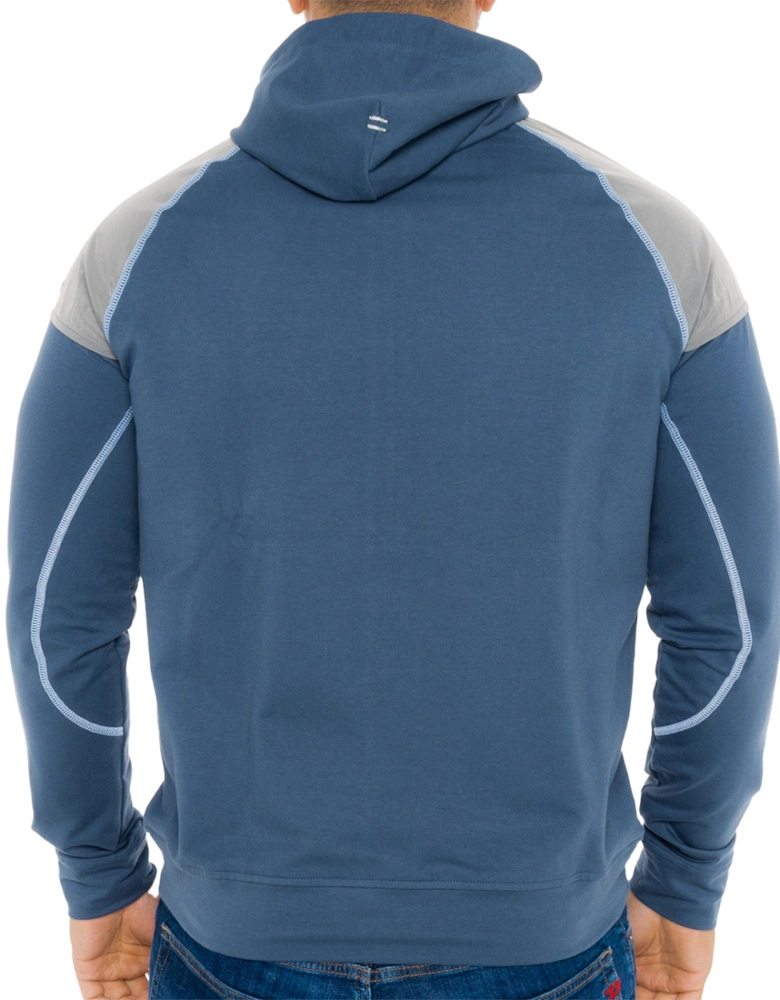 Mens Hooded Full Zip Sweatshirt (Blue/Grey)