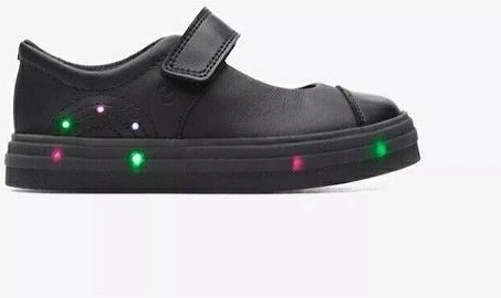 Flare Shine girls school shoe in Black Leather