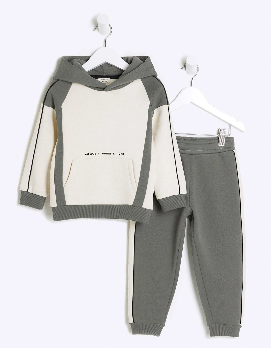 Mini Mini Boys Blocked Sweat Jogger Set - White