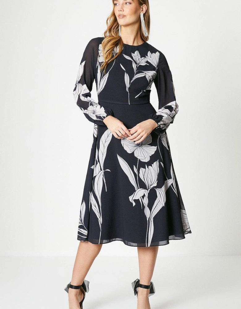 Placement Mono Orchid Midi Dress