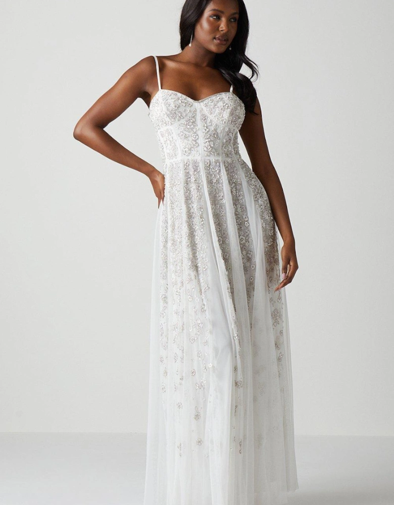 Premium Floral Corset Detail Wedding Dress