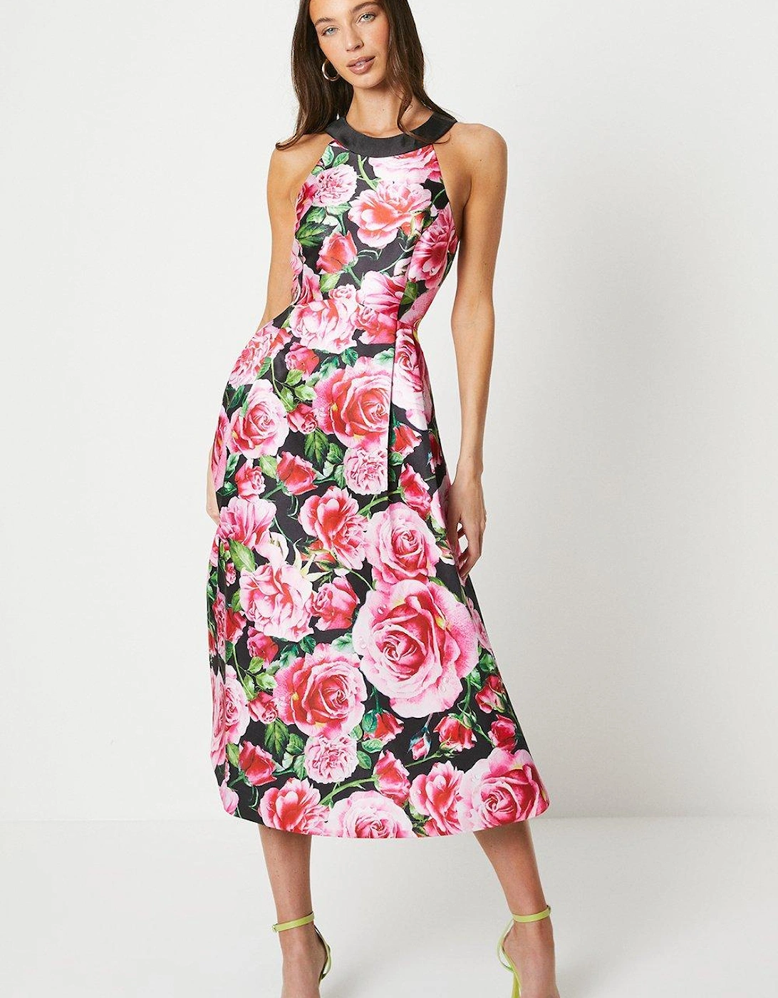 Oversized Floral Print Twill Midi Dress, 5 of 4